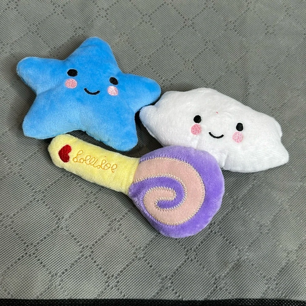 Vibrant Plush Cat Toy Set with Star Cloud Lollipop toy set of 3 NWT